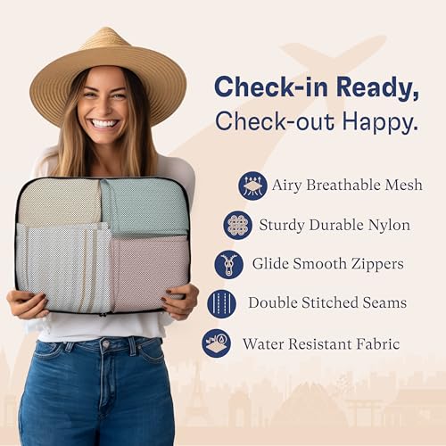 Shacke 5 Set Packing Cubes for Travel with Laundry Bag (Air Black) - color: 5 Set - Air Black, size: Set of 5