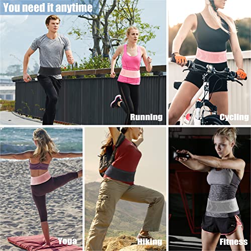 Slim Invisible Running Belt, Breathable Large Capacity Mesh Pouch - color: Pink, size: Small