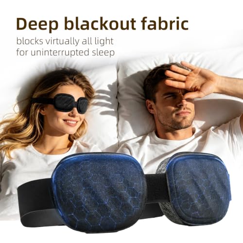 3D Contoured Sleep Mask for Women Men, 100% Blackout, Deep Cups - color: Flax Grey