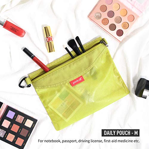 pack all Water-Resistant Zipper Pouch, Mesh Zipper Bag, 10.23"x7.48" - color: Green, size: Medium