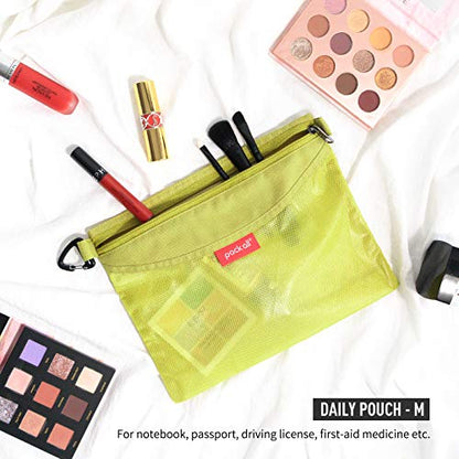 pack all Water-Resistant Zipper Pouch, Mesh Zipper Bag, 10.23"x7.48" - color: Green, size: Medium