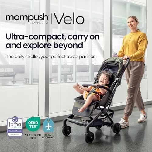 Mompush Velo Lightweight Travel Stroller Travel Bag Included - color: Chalk Beige, size: Stroller+Travel Bag