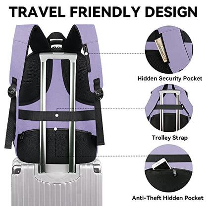 MATEIN Travel Backpack for Women, Expandable 15.6 inch Laptop Backpack - color: Purple, size: 15.6 inch