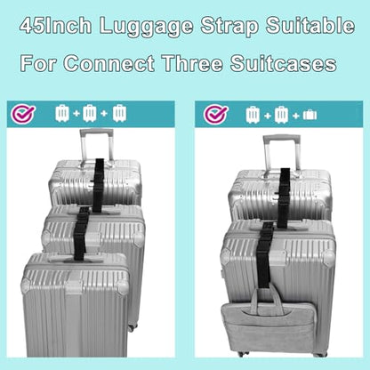 Luggage Straps Travel Belt Multiple Suitcase Connector, 2 Pack Light Blue - color: 2Pcs Light Blue