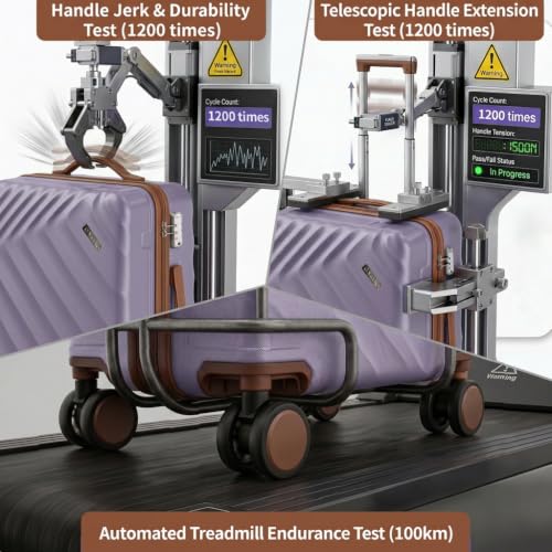 Rosamo 5-Piece Hard Shell Expandable Luggage Set, Airline Approved Carry-On | 22x14x9 ABS+PC Suitcases with Spinner Wheels and TSA Lock for Secure Travel - color: Purple