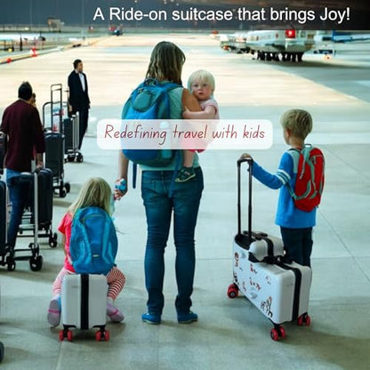 Cegali Itsy Rider 20" Ride-on Suitcase for Kids with Double Spinner Red Wheels (Blue Flyer) - color: Blue Flyer