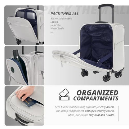 Verage Underseat Carry On Luggage with Wheels,14-Inch,Cloud Gray - color: Cloud Gray, size: 14-Inch Compact Underseat