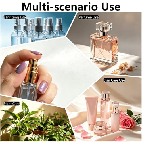 Perfume Travel Refillable, 6 Pcs 10 ml Glass Atomizers (Gold) - color: Gold