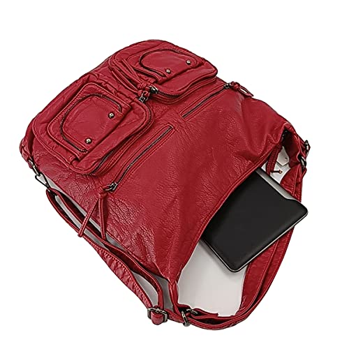 Women Shoulder Bag Large Hobo Bags Tote bags Crossbody Bags Backpack - color: Red