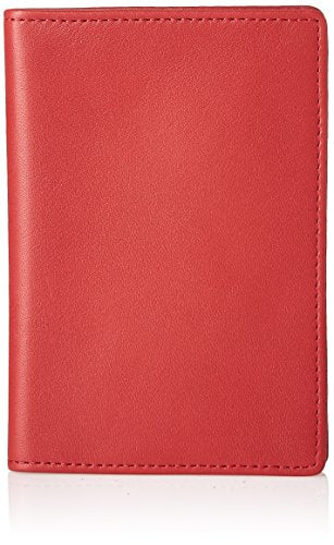 Royce Leather Passport Holder and Travel Document Organizer - color: Red