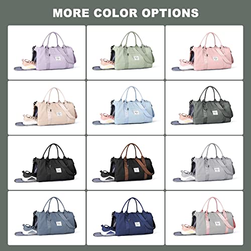 Weekender Gym Duffel Bags for Women Olive Green with Toiletry Bag - color: Olive Green