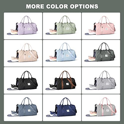 Weekender Gym Duffel Bags for Women Olive Green with Toiletry Bag - color: Olive Green