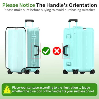 Clear Luggage Cover For Suitcase, PVC Waterproof Suitcase Cover Protector - size: 30 inch