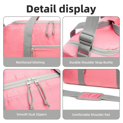 Foldable Travel Bag 85L, Extra Large Duffel for Camping & Trips - color: pink, size: 85L