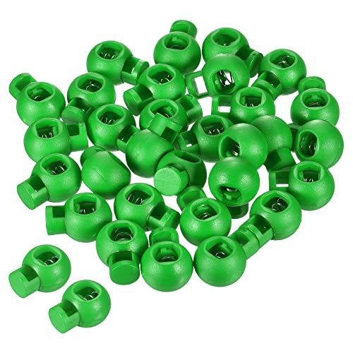PATIKIL Cord Locks, 30 Pack Ball Spring Toggle Stopper for Drawstring Bag Shoelaces, Green - color: Green