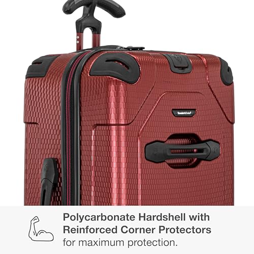 Traveler's Choice Maxporter II Polycarbonate Hardside Trunk with Spinner Wheels, Red, 28-Inch Medium Trunk - color: Red, size: 28-inch Medium Trunk