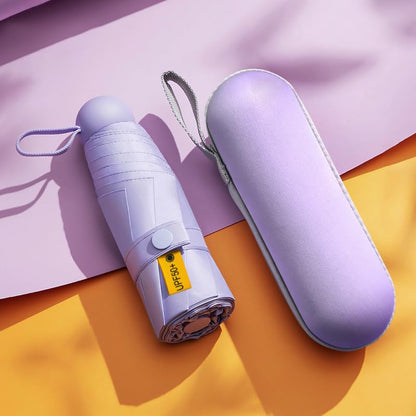 Mini Travel Umbrella with Umbrella Case - color: Purple