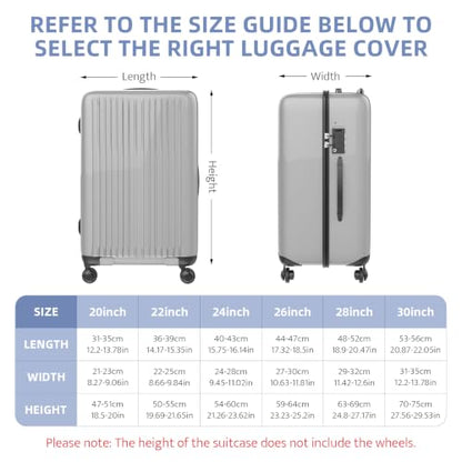 Clear PVC Luggage Cover, Waterproof Suitcase Cover Protector for 20‑30 Inch Travel Suitcase (20") - size: 20"