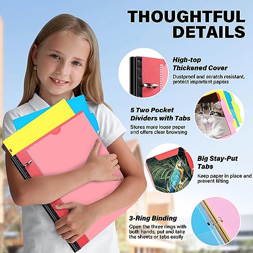 WOT I 2-Pack Telescoping Project Organizer, 1 Inch 3 Ring Binder, Red - color: Red, size: 2 Pack