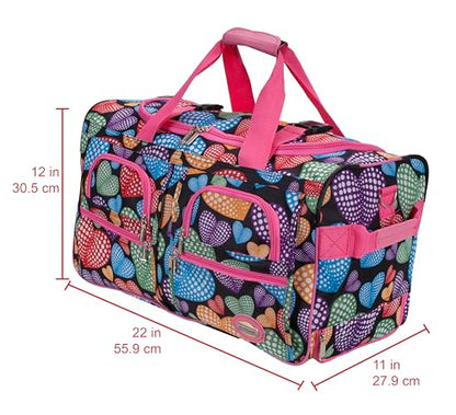 Rockland Rolling Duffel Bag, Black, 22" - color: NEWHEART, size: 22-Inch