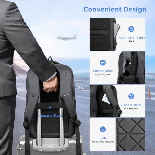 17.3 Inch Laptop Backpack for Men Women, 30L Travel Backpack - color: Dark Grey