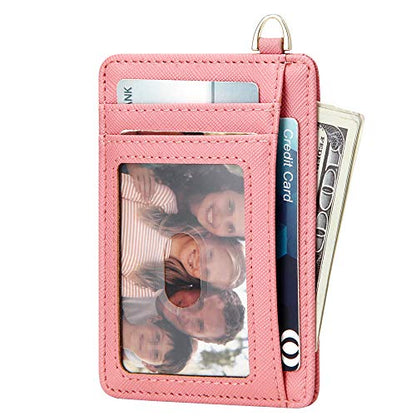 GEEAD Slim Minimalist Front Pocket RFID Blocking Card Holder Wallets for Men & Women - color: Pink