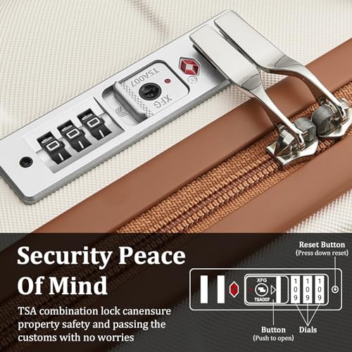 imiomo Hard Shell Luggage Sets 5 Piece for Women, Lightweight Hardside Rolling Suitcase Set with Spinner Wheels and TSA Lock, Beige - color: Beige, size: 5 Piece Set