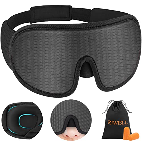 Sleep Mask, Super Soft 3D Contoured Cup Sleeping Mask, Upgraded 100% Blockout Light Sleep Masks for Women Men with Adjustable Strap, Comfortable Concave Molded Eye Covers for Sleeping, Gray - color: Gray