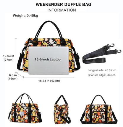 Travel Duffle Bag Weekender Overnight Gym Bag for Women, Astronaut Space - color: Astronaut Space