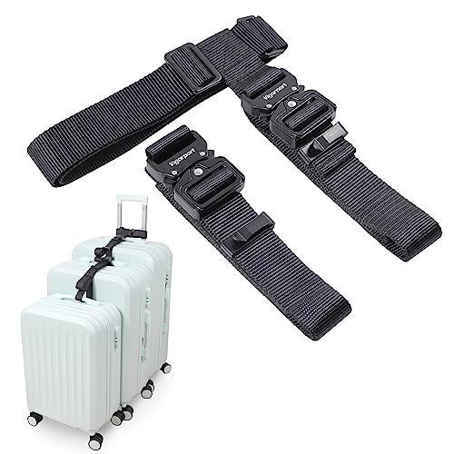 Vigorport Luggage Connector Straps for Suitcase, Add A Bag Suitcase Belt - size: Large-Metal Buckle