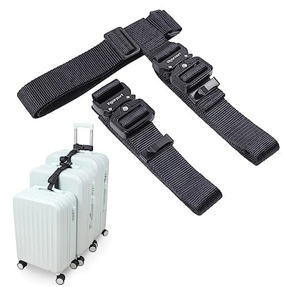 Vigorport Luggage Connector Straps for Suitcase, Add A Bag Suitcase Belt - size: Large-Metal Buckle