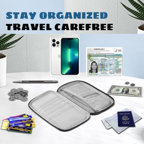 Amazing,Practical,Premium,RFID Family Passport Holder, Travel Wallet, Travel Document Organizer, Passport Bag,(Black) - color: Black