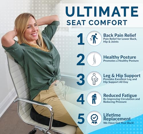 ComfiLife Gel Enhanced Seat Cushion & Foot Rest Bundle - Office Chair Cushion Foot Rest for Under Desk - Premium Memory Foam - Back and Sciatica Relief