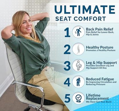 ComfiLife Gel Enhanced Seat Cushion & Foot Rest Bundle - Office Chair Cushion Foot Rest for Under Desk - Premium Memory Foam - Back and Sciatica Relief