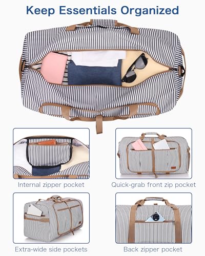 100L EXTRA LARGE Foldable Waterproof Travel Duffle Bag for Men and Women - color: Stripe, size: 100L