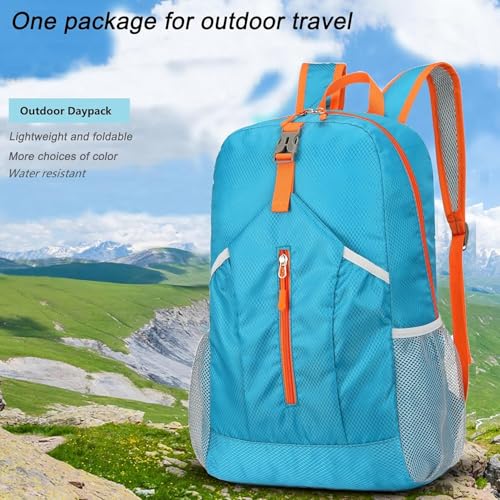 levayhill 25L Foldable Hiking Backpack,Small Packable Daypack, Blue - color: Blue