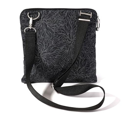Baggallini Securtex Anti-Theft Large Crossbody - color: Midnight Blossom Print