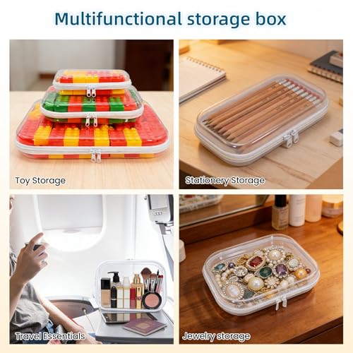 3PCS Thickened Clear Hard Shell Zipper Case, Professional Grade Plastic Transparent Storage Box, Toiletry Pouch, Travel Organizer, Cosmetic Bag (S/M/L) - color: 3PCS-S/M/L