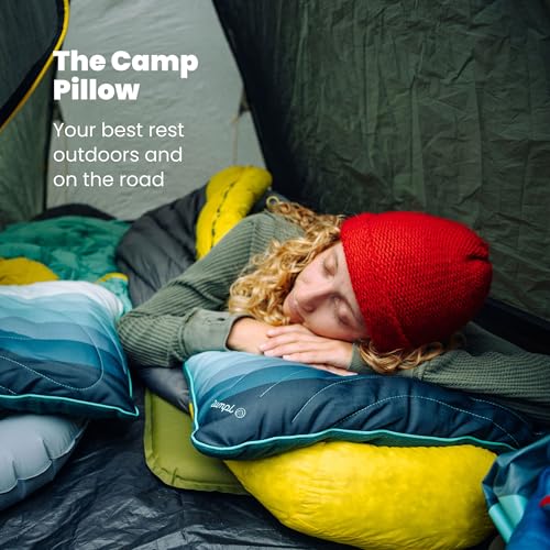 Rumpl Camp Pillow - Packable, Adjustable Comfort for Outdoors and Travel, Midnight Retro Stripes - color: Midnight Retro Stripes