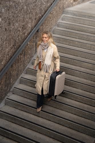 Rollink Foldable Flex 360 Large Checked Suitcase 29” – Hardshell Luggage, Double Spinner Wheels, TSA Lock, Lightweight & Durable Travel Case – Scratch, Water & Impact Resistant (Warm Grey) - color: Warm Grey, size: Checked-Large 29-Inch