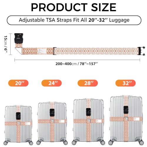 Veki Cross Luggage Straps, TSA Approved with Lock, Brown Diamond, 1pc - color: Cross Brown Diamond