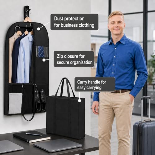Garment Bag, 54 Inch for Men, Closet Travel, Suit Cover, Window, Hotel Use - size: (1 set ) 54" Garment Bag