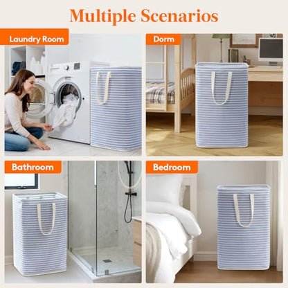 Lifewit 75L Large Collapsible Laundry Basket with Extended Handles, Blue - color: Dark Blue, size: 75L