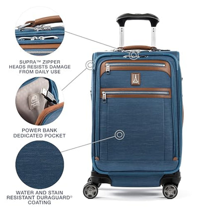 Travelpro Platinum Elite Softside Spinner Set, Coastal Blue 2-Piece (21/25) - color: Coastal Blue, size: 2-Piece Set (21/25)