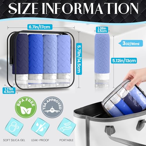 Silevoler Travel Bottles for Toiletries, TSA-Approved Travel Size Container - color: Blue