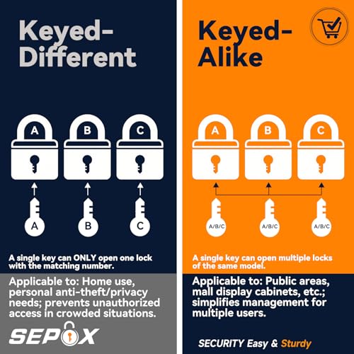 SEPOX® Solid Brass Padlock 30mm, Keyed Alike 24 Keys, Chamfered Edge, 16Pcs - color: 16pcs