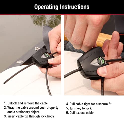 Master Lock Black Python Steel Cable Lock with Keys, Heavy Duty Anti-Theft Trail Camera and Kayak Locking Cable, 8417T, Pack of 16 - size: 32 Pack