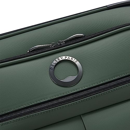 DELSEY PARIS Sky Lite 24-Inch Medium Lightweight Check-In Luggage - Water-Resistant Polyester, Dual Spinner Wheels, Multiple Exterior Pockets, Green - Softside Bag for Easy Travel - size: Checked-Medium 24 Inch