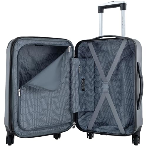 Travelers Club Chicago Hardside Expandable Spinner Luggage, Charcoal, 20"(22in with wheels) Carry-On - color: Charcoal, size: 1-Piece (22" Carry-On)