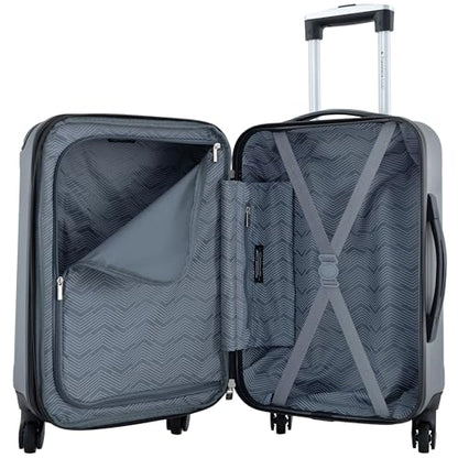Travelers Club Chicago Hardside Expandable Spinner Luggage, Charcoal, 20"(22in with wheels) Carry-On - color: Charcoal, size: 1-Piece (22" Carry-On)